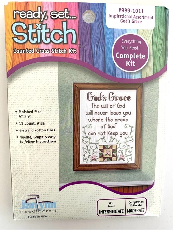 Janlynn Other - Janlynn Counted Cross Stitch New Complete Kit #999-1011 GOD'S GRACE 6" x 9" DIY